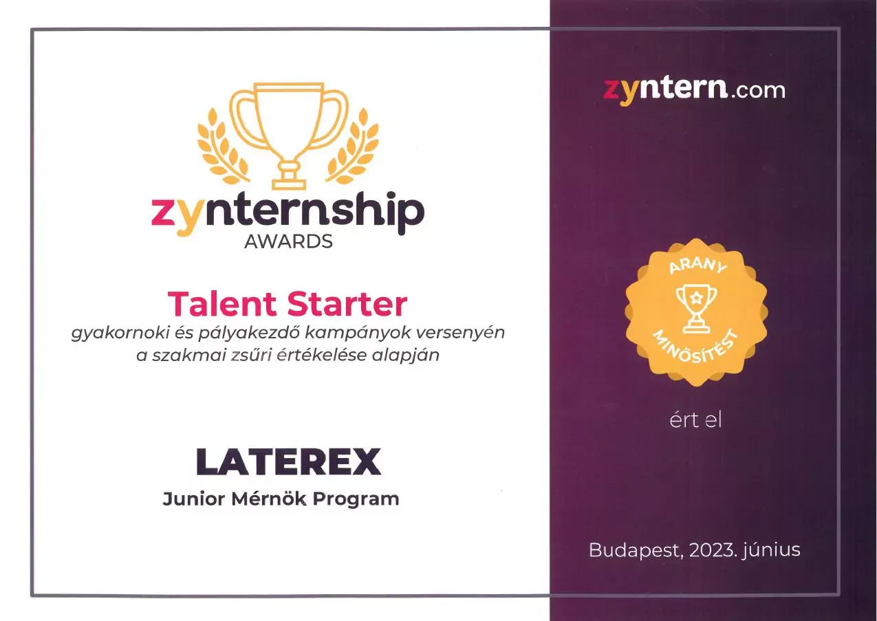 At the Talent Starter trainee and career starter campaigns contest, based on the assessment of the professional jury